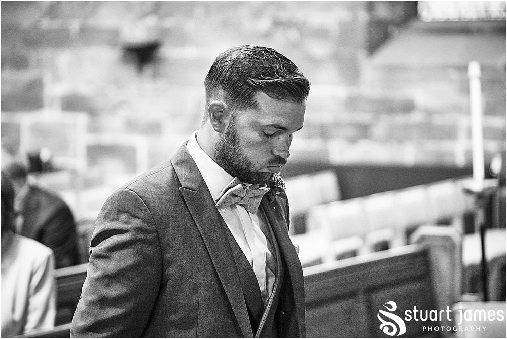 The developing emotions of a groom at St Michaels Church in Penkridge by Penkridge Wedding Photographer Staffordshire Stuart James