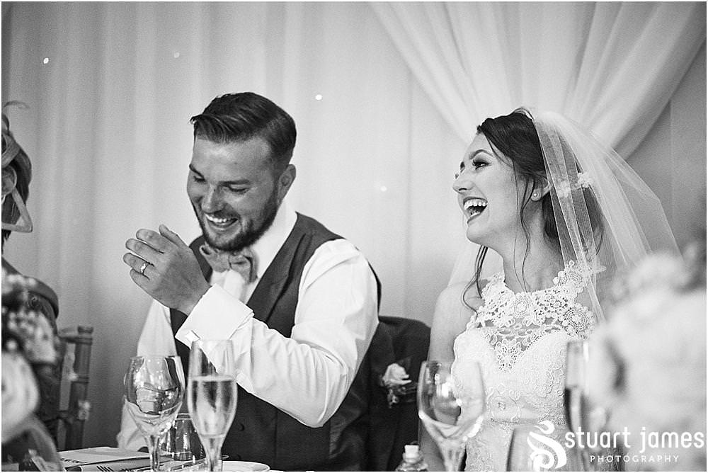 Great reaction from the Bride and Groom during the best mans speech at The Moat House