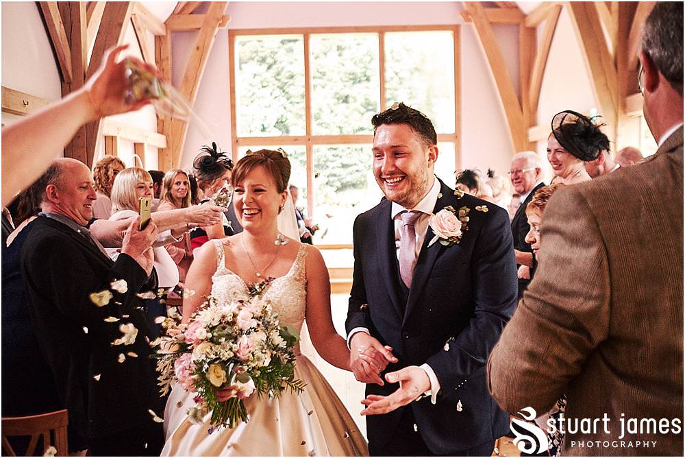 Confetti departure for our Bride and Groom at The Mill Barns photos by Mill Barns Wedding Photographer Stuart James