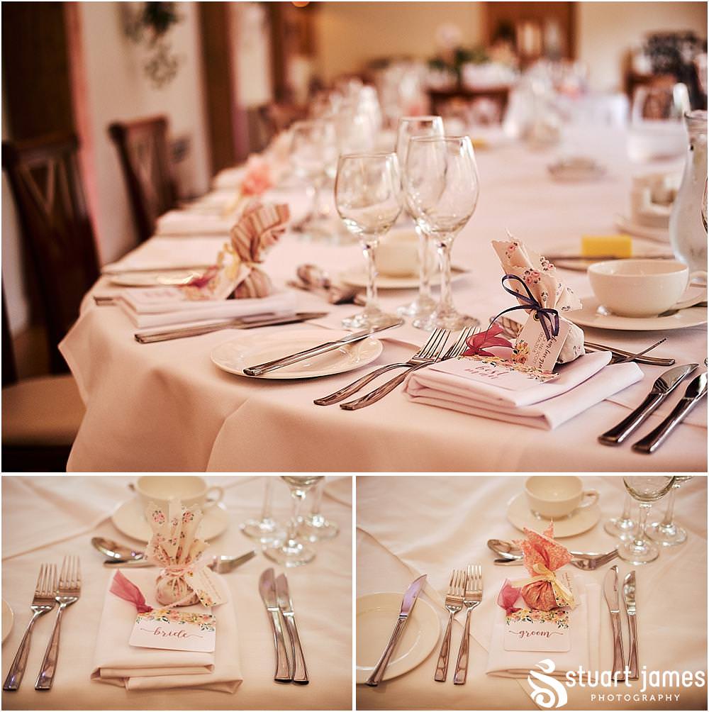 Perfect decor with beautiful flowers and bright colours inside The Mill Barns photos by Mill Barns Wedding Photographer Stuart James