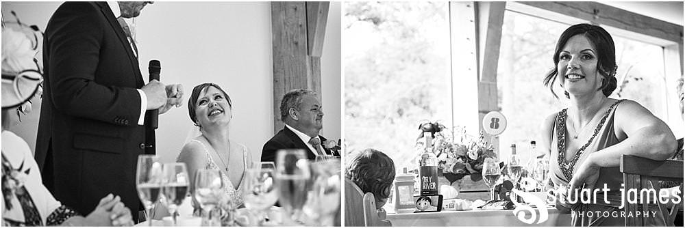 Creative photographs of the speeches and the fabulous guest reactions at The Mill Barns photos by Mill Barns Wedding Photographer Stuart James