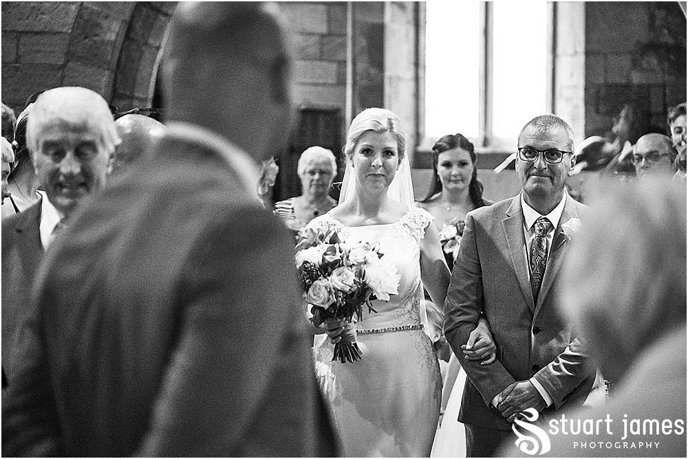 Such a great reaction as our Bride enters the church to her waiting groom - Newton Solney Wedding Photographer Stuart James