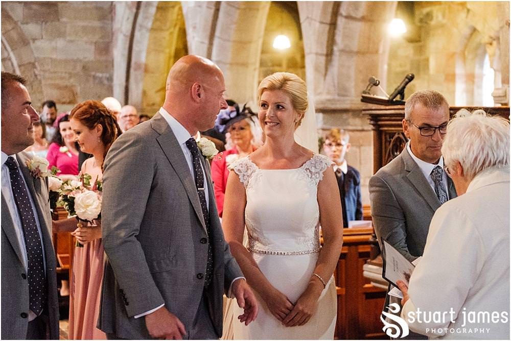 Such a great reaction as our Bride enters the church to her waiting groom - Newton Solney Wedding Photographer Stuart James