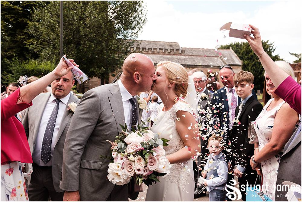 Confetti fun for our bride and groom - Newton Solney Wedding Photographer Stuart James