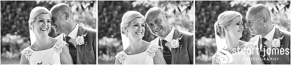Creative elegant portraits of the bride and groom in the beautiful gardens at the house - Newton Solney Wedding Photographer Stuart James