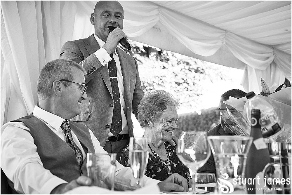 Tears of joy and laughter - the reactions to the grooms speech were truly wonderful - Newton Solney Wedding Photographer Stuart James