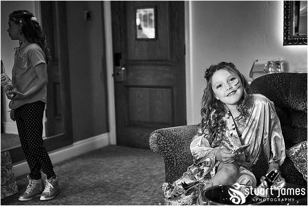 Natural photographs capturing the excitement building for the bridal party ahead of the wedding at The Moat House in Acton Trussell by Penkridge Wedding Photographer Stuart James