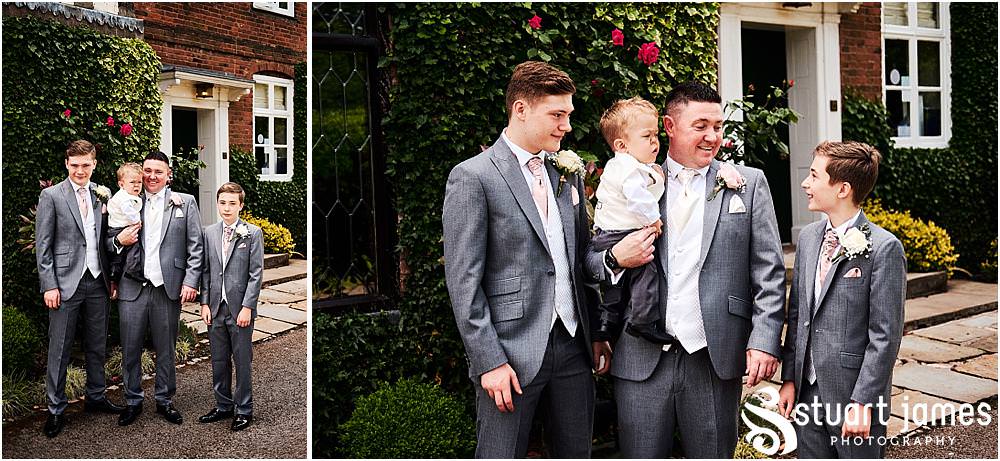 Creative candid photographs of the groomsmen and the guests arriving for the wedding at The Moat House in Acton Trussell by Penkridge Wedding Photographer Stuart James
