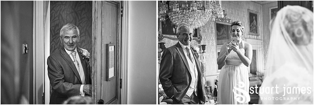 Beautiful moment to capture and relive, with the father of the bride getting teary seeing his beautiful daughter ready for her wedding at The Moat House in Acton Trussell by Penkridge Wedding Photographer Stuart James
