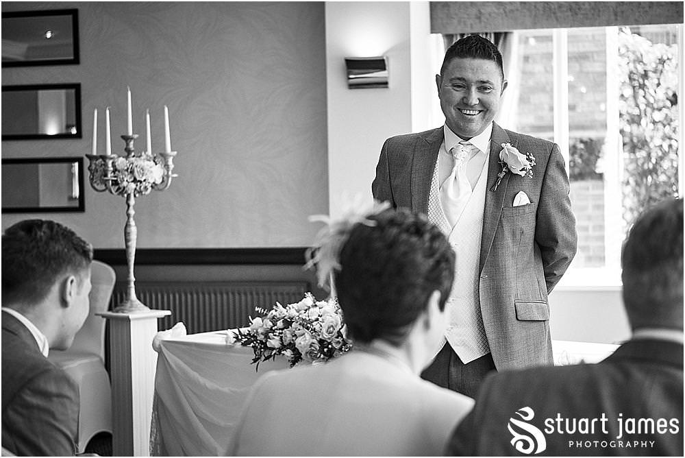 Beautiful moment to capture and relive, with the father of the bride getting teary seeing his beautiful daughter ready for her wedding at The Moat House in Acton Trussell by Penkridge Wedding Photographer Stuart James