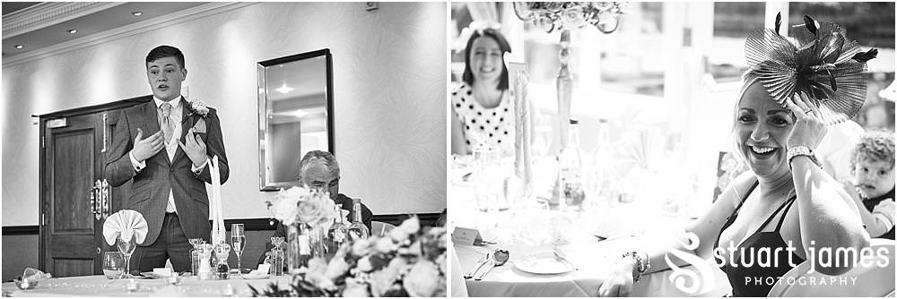 Tears and laughter the wedding speeches had it all. Amazing photos to help everyone relive the wedding reception at The Moat House in Acton Trussell by Penkridge Wedding Photographer Stuart James
