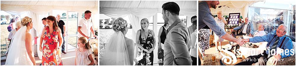 Capturing the arrival of the evening guests, greeting our bride and groom and getting ready for one amazing party! Photos by Uttoxeter Wedding Photographer Stuart James