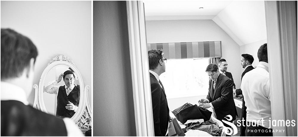 Not just about the girls, capturing the preparations for our groom and groomsmen at Moxhull Hall in Sutton Coldfield by Moxhull Hall Wedding Photographer Stuart James