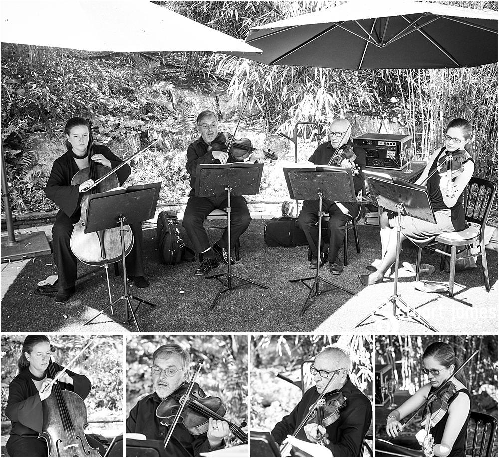 Unobtrusive photos that show the beautiful wedding ceremony in Galliopes Garden at Moxhull Hall in Sutton Coldfield by Moxhull Hall Wedding Photographer Stuart James