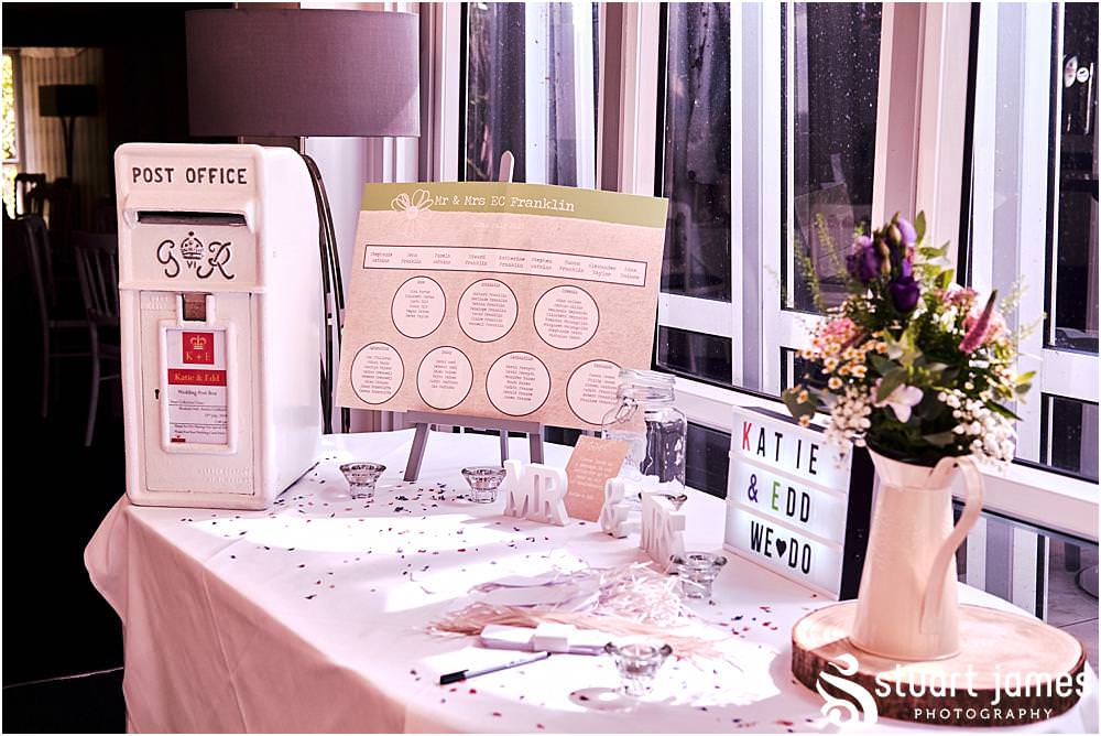 Beautiful attention to detail for the wedding breakfast in the marquee at Moxhull Hall in Sutton Coldfield by Moxhull Hall Wedding Photographer Stuart James