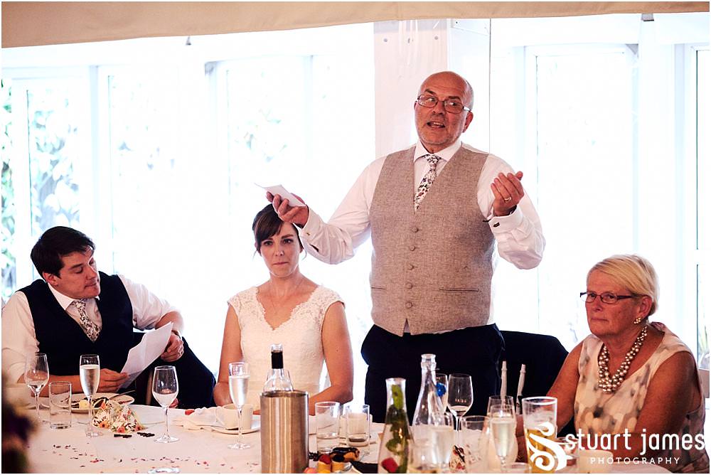 Documenting the wedding speeches and the amazing guest reactions at Moxhull Hall in Sutton Coldfield by Moxhull Hall Wedding Photographer Stuart James