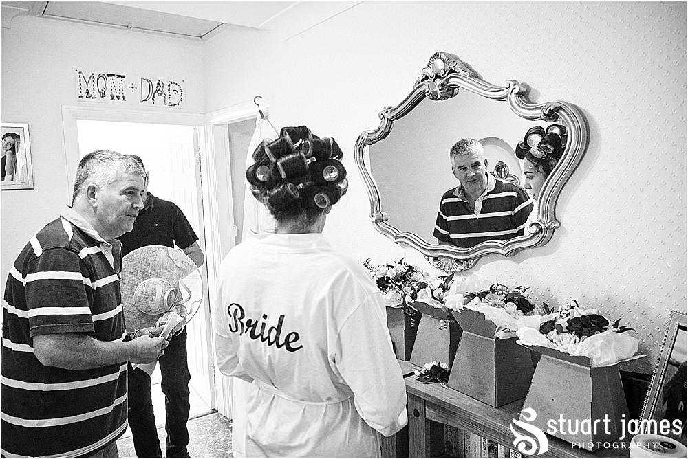 Capturing the excitement of the wedding morning for the bridal party at St Austins Church by Stafford Wedding Photographers Stuart James