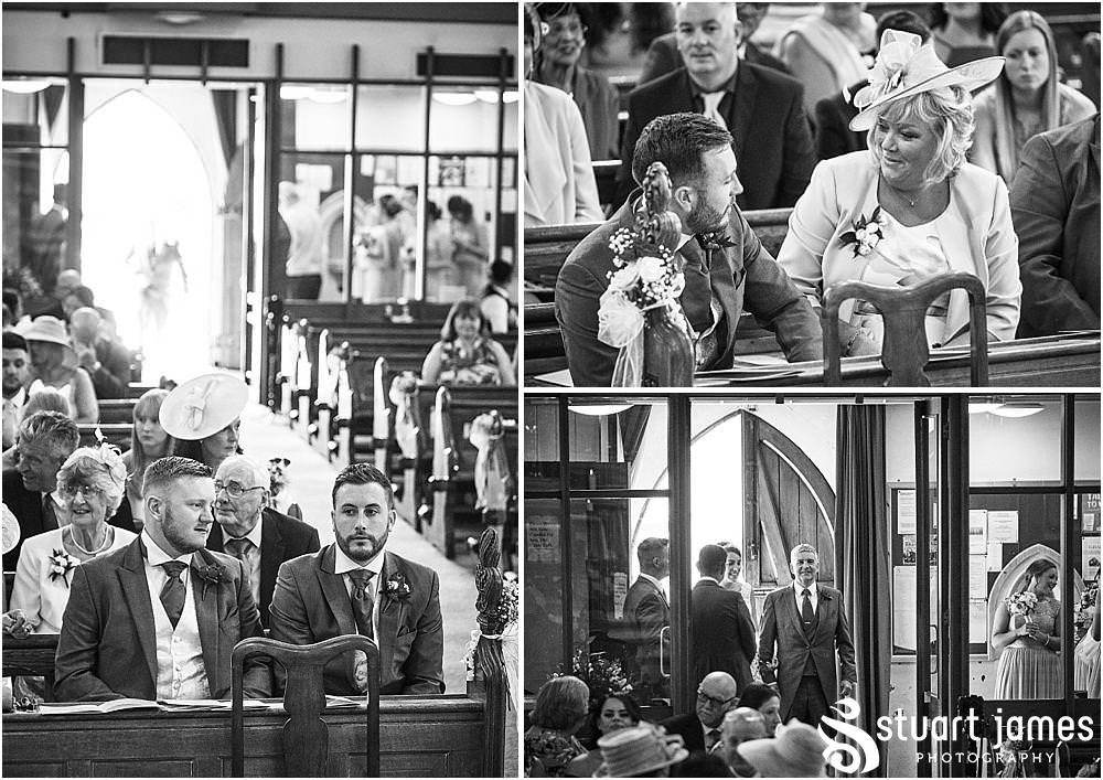 Such a beautiful moment to capture as the bridal party process into the wedding ceremony at St Austins Church by Stafford Wedding Photographers Stuart James