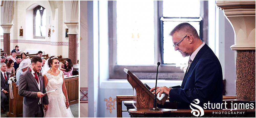 Unobtrusive photographs that capture every moment and emotion during the wedding ceremony at St Austins Church by Stafford Wedding Photographers Stuart James