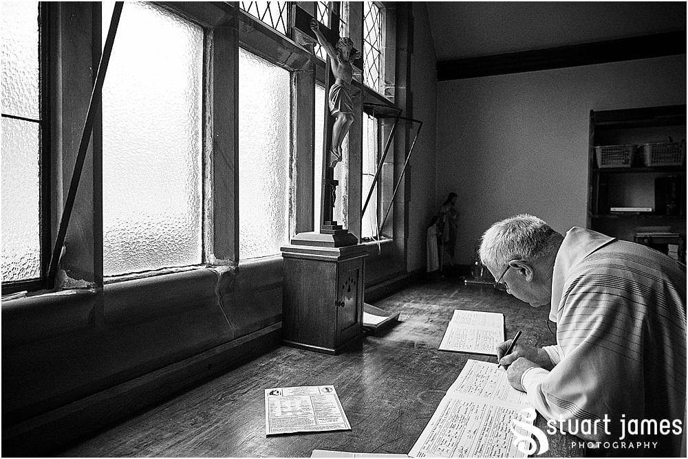 Telling the story of the wedding ceremony, capturing each and every moment and each emotion for our bride and groom at St Austins Church by Stafford Wedding Photographers Stuart James