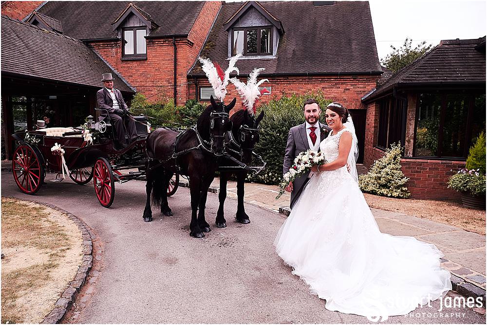 First journey of our bride and groom to the reception at The Moat House by Stafford Wedding Photographers Stuart James