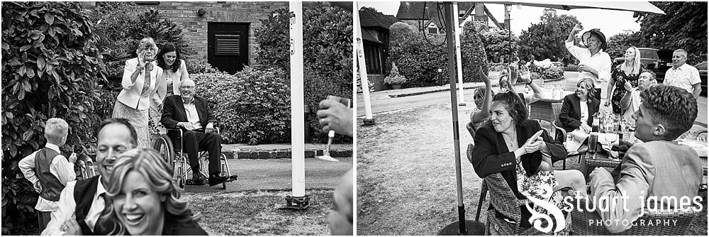 Creative natural photographs as the evening guests arrive to start the party at The Moat House by Stafford Wedding Photographers Stuart James