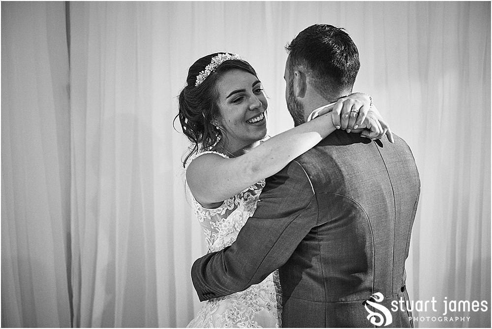 Beautiful photographs of the first dance at The Moat House by Stafford Wedding Photographers Stuart James
