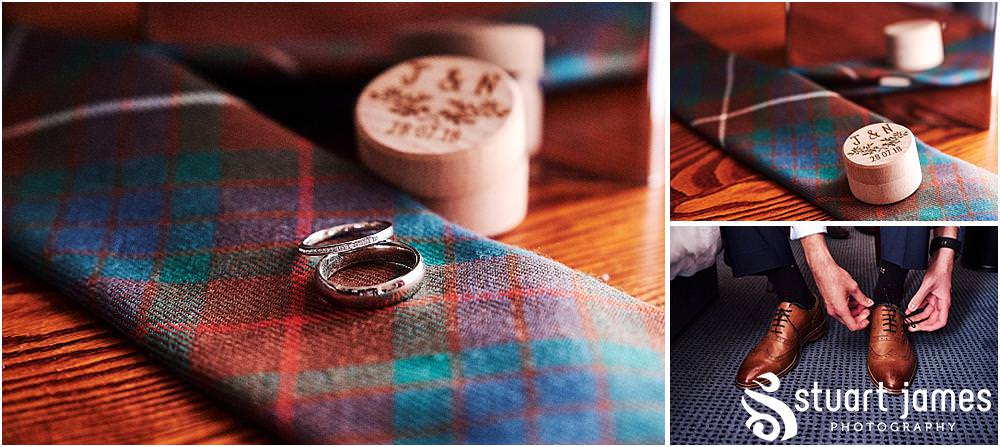 Such exciting moments as the details all come together during the preparations of the groom and best men at Windmill Village in Coventry by Windmill Village Wedding Photographer Stuart James