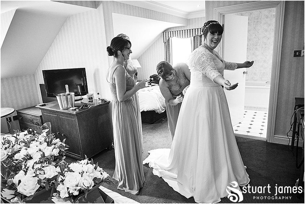 Capturing the final moments ahead of the wedding ceremony with the bridal party looking perfect for the wedding at Windmill Village in Coventry by Windmill Village Wedding Photographer Stuart James
