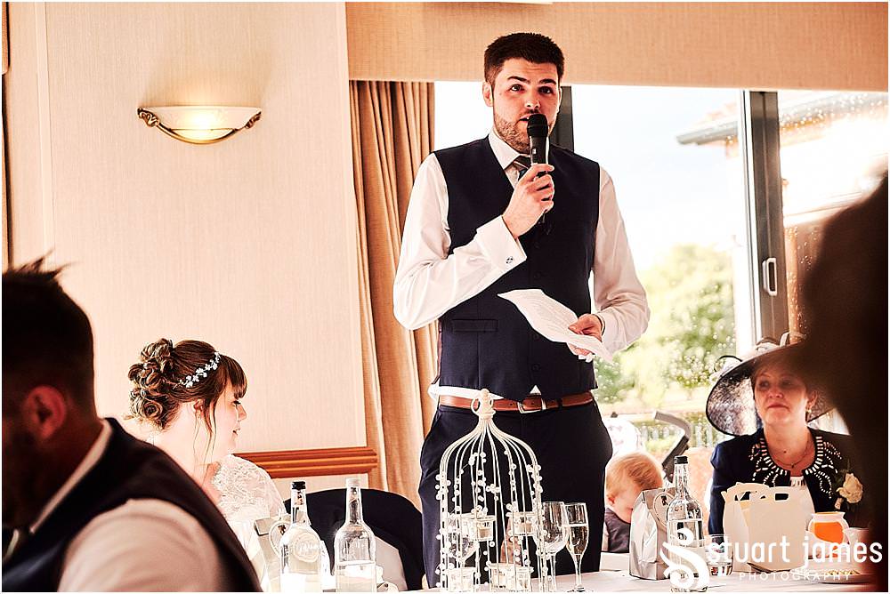 Capturing the entertaining speeches and the amazing guest reactions at Windmill Village in Coventry by Windmill Village Wedding Photographer Stuart James