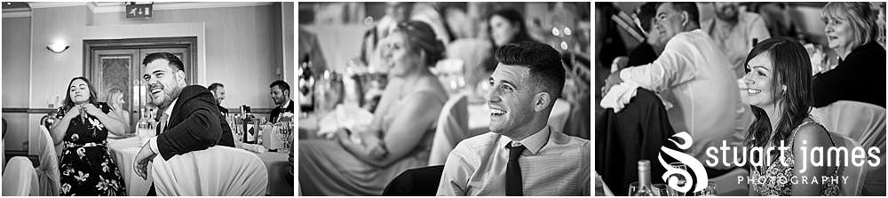 Candid photos capturing the fabulous speeches and guest reactions at Windmill Village in Coventry by Windmill Village Wedding Photographer Stuart James