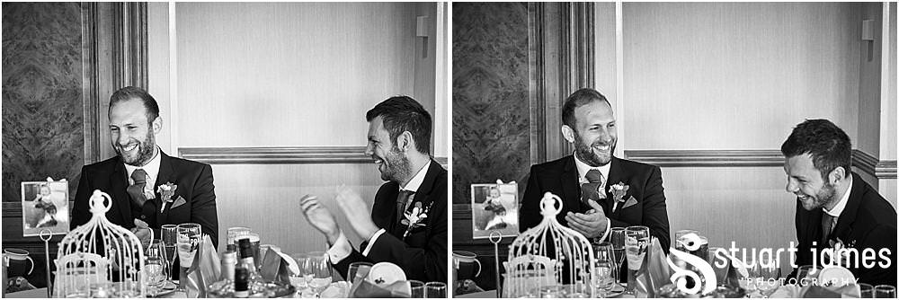 Candid photos capturing the fabulous speeches and guest reactions at Windmill Village in Coventry by Windmill Village Wedding Photographer Stuart James