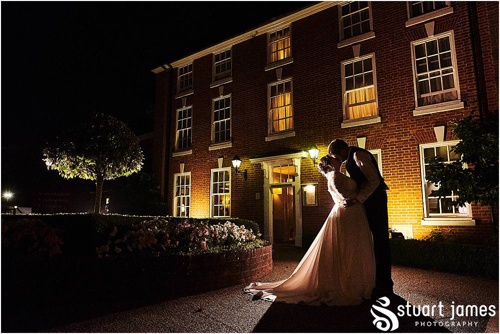 Stunning night portraits bringing the beautiful story to an end at Windmill Village in Coventry by Windmill Village Wedding Photographer Stuart James