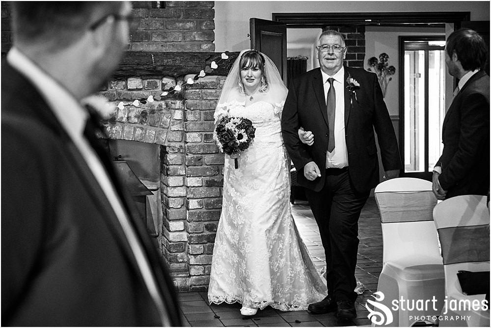 Photos that show the beautiful entrance of the bridal parties entrance to the wedding ceremony at Oak Farm Hotel in Cannock - Oak Farm Wedding Photographs by Stuart James