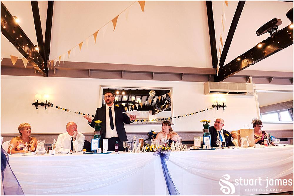 Creative photographs that show the wedding speeches and the great guest reactions at Oak Farm Hotel in Cannock - Oak Farm Wedding Photographs by Stuart James