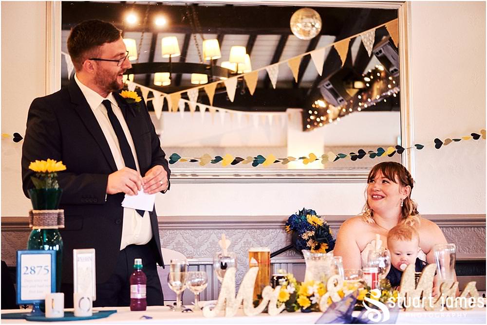 Capturing the reactions to the fabulous speeches bringing the memories to life at Oak Farm Hotel in Cannock - Oak Farm Wedding Photographs by Stuart James