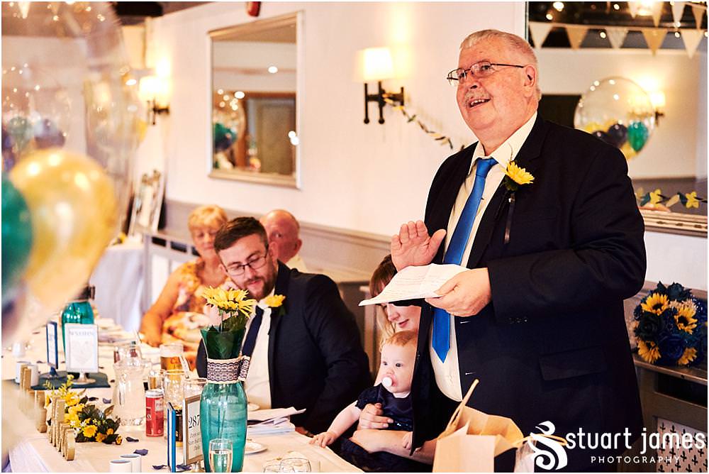 Capturing the reactions to the fabulous speeches bringing the memories to life at Oak Farm Hotel in Cannock - Oak Farm Wedding Photographs by Stuart James