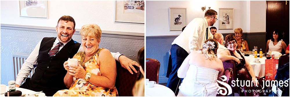 Relaxed candid photographs of the guests enjoying the evening reception at Oak Farm Hotel in Cannock - Oak Farm Wedding Photographs by Stuart James