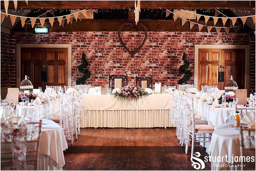 The barn at Blakelands in Stourbridge looked stunning for the wedding breakfast - photos by Documentary Wedding Photographer Stuart James
