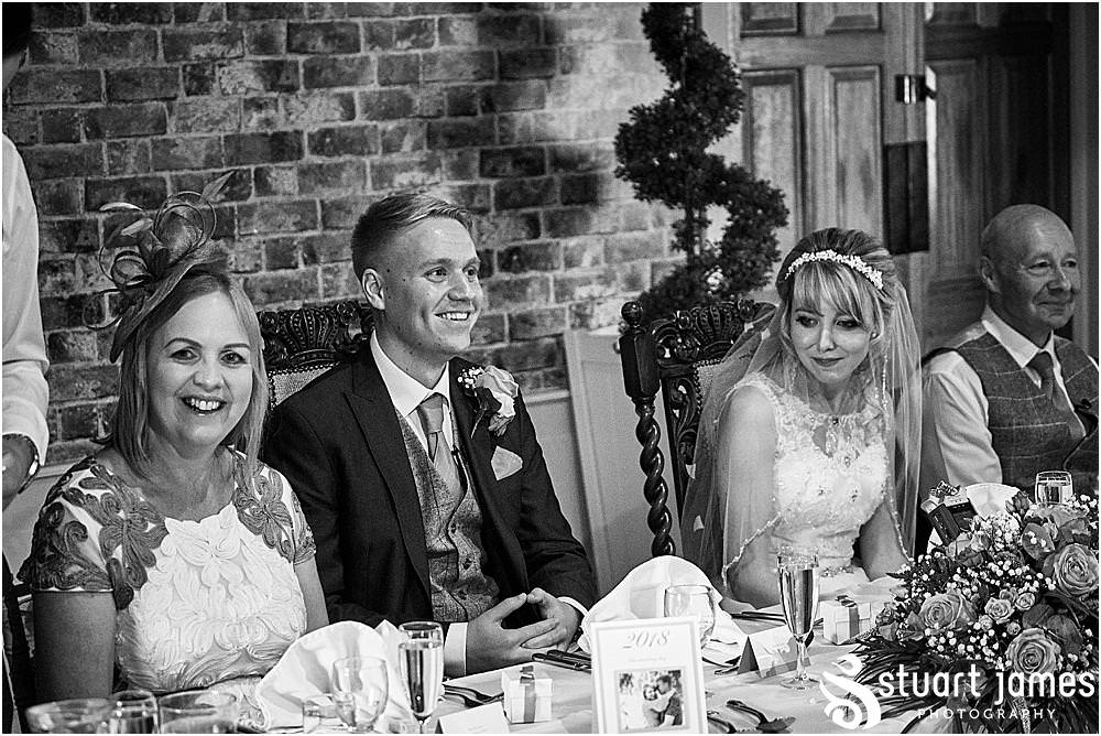 Creative photos capturing the reactions to the fabulous speeches at Blakelands in Stourbridge by Documentary Wedding Photographer Stuart James