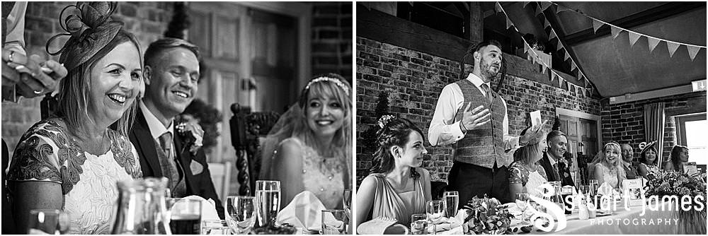 Creative photos capturing the reactions to the fabulous speeches at Blakelands in Stourbridge by Documentary Wedding Photographer Stuart James