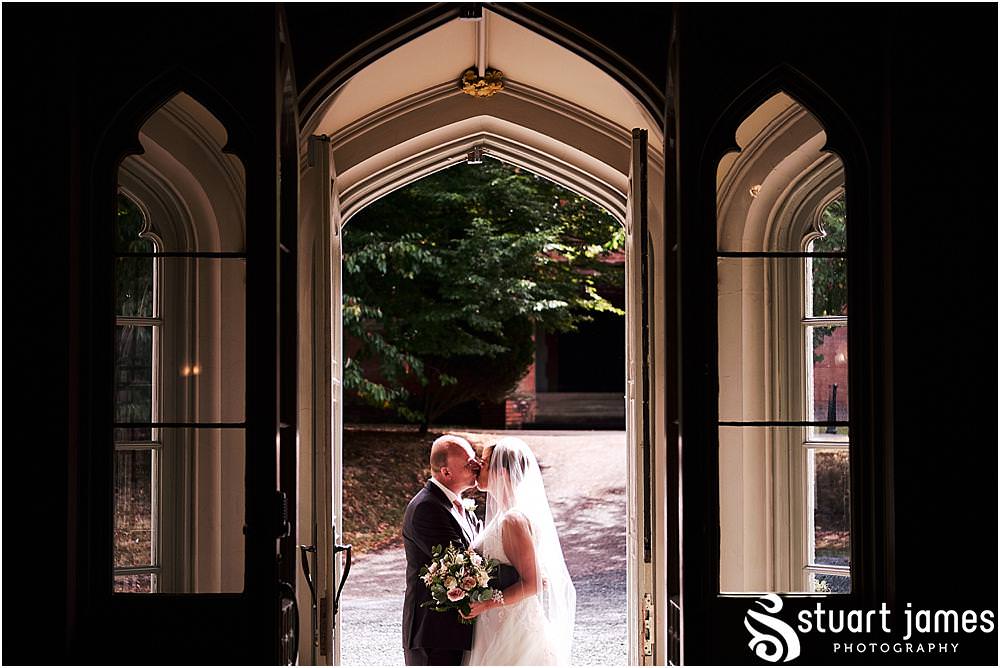 Beautiful portraits using the features around the entrance hall at Hawkesyard Estate - Hawkesyard Wedding Photographs by Stuart James