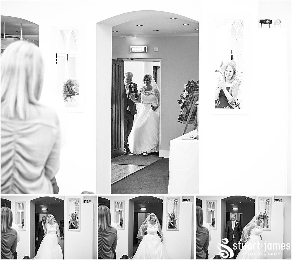 Fabulous entrance of the bride and groom into the wedding breakfast - Hawkesyard Wedding Photographs by Stuart James
