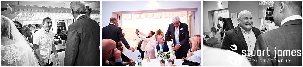 Capturing the spirit of the evening as the guests enjoy the fabulous reception at Hawkesyard Estate - Hawkesyard Wedding Photographs by Stuart James