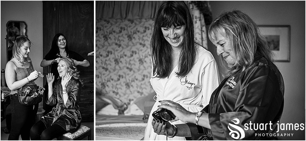 Capturing the excitement of the wedding morning with the bridal preparations at Heath House in Tean by Heath House Wedding Photographers Stuart James