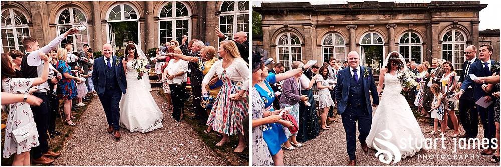 Confetti fun for our Bride and Groom at Heath House in Tean by Heath House Wedding Photographers Stuart James