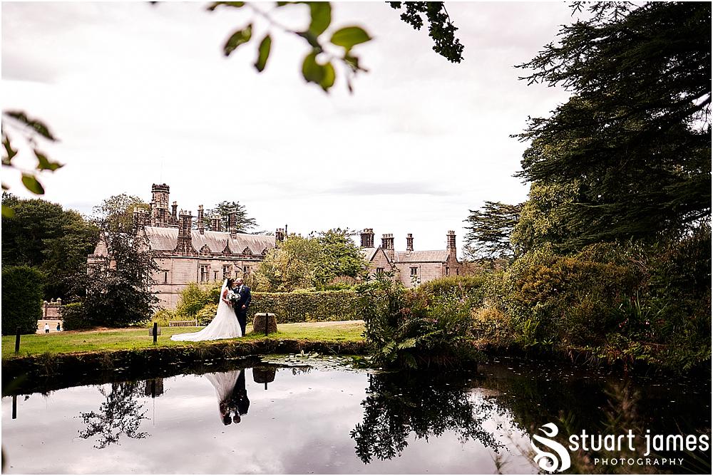 Relaxed and beautiful portraits around the picturesque gardens at Heath House in Tean by Heath House Wedding Photographers Stuart James