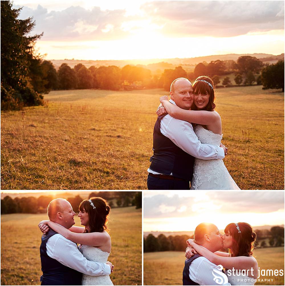 With a beautiful sunset, we were spoilt for beautiful photos at Heath House in Tean by Heath House Wedding Photographers Stuart James