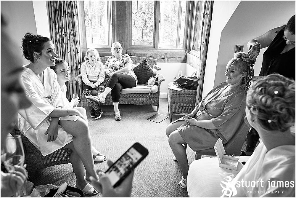 Capturing the excitement of the wedding morning for the bridal party at The Moat House in Acton Trussell - Recommended Stafford Wedding Photographers Stuart James