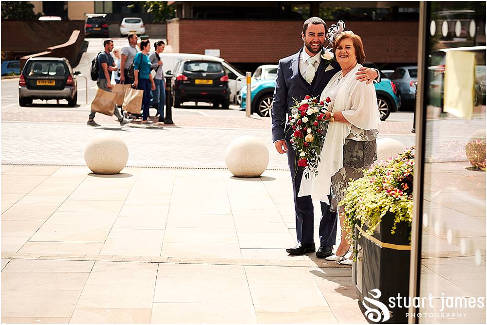 Capturing the arrival of the guests for the wedding at Stafford Registry Office in Stafford by Stafford Registry Office Wedding Photographers Stuart James